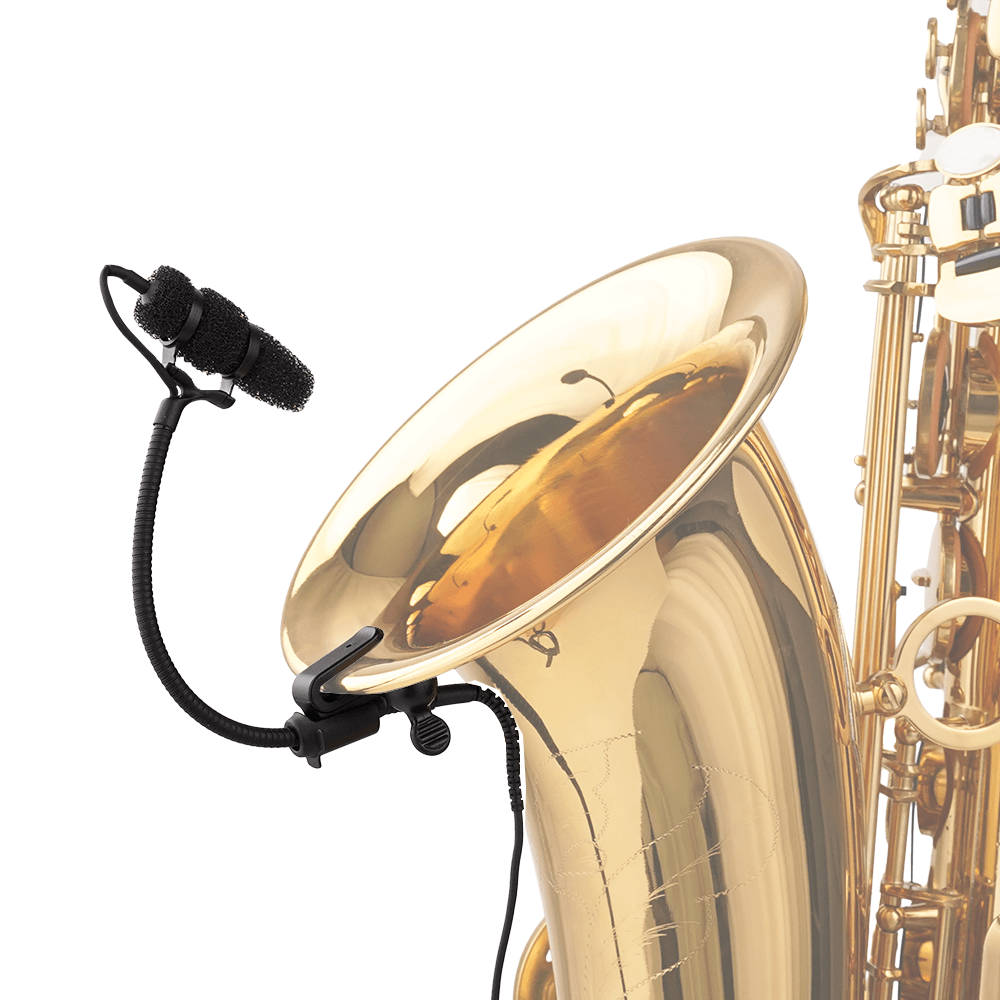 Touring Series Alto & Tenor Saxophone Clip-On Gooseneck Condenser Mic · Black