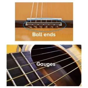 Labelled parts of a Guitar