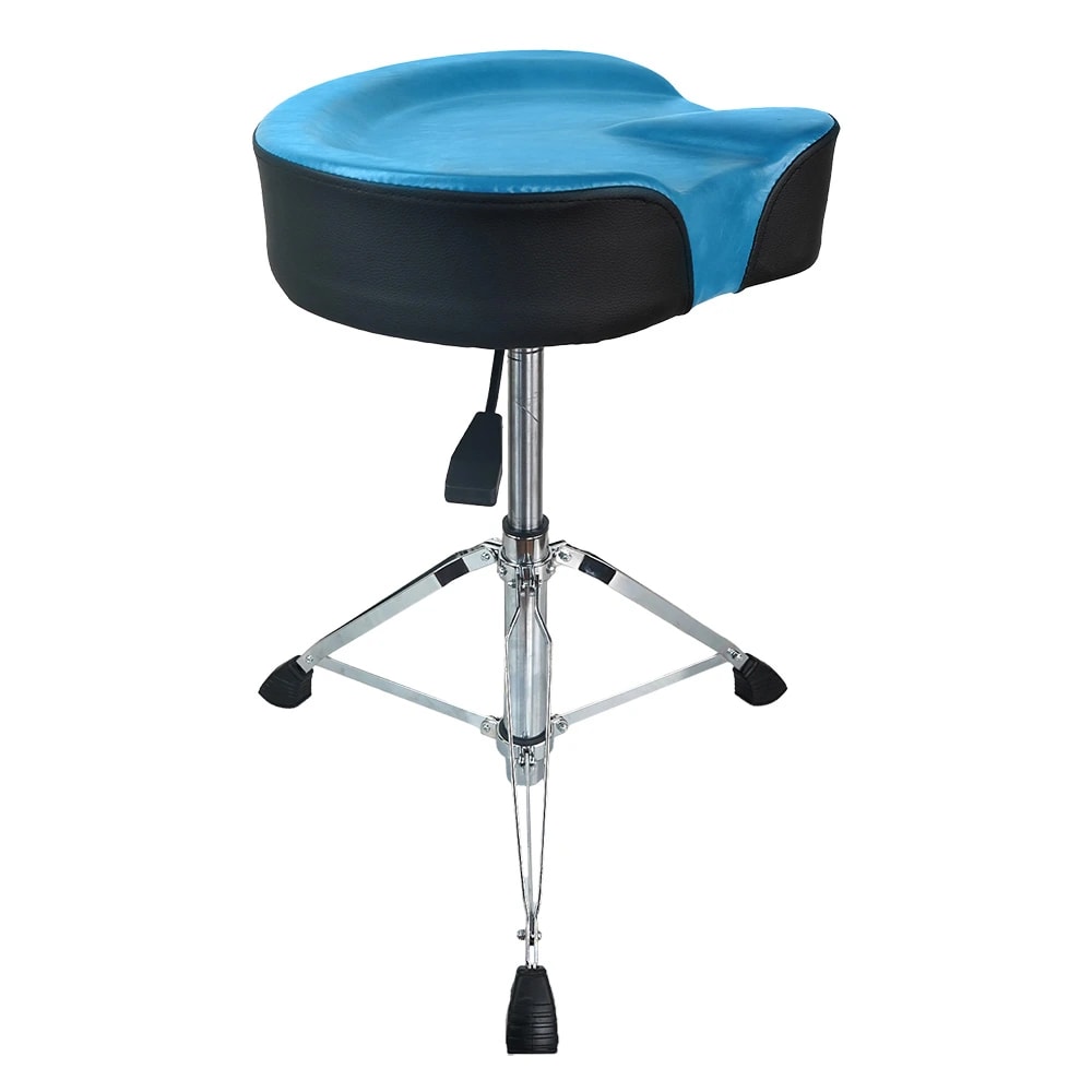 Kadence KSTD-NK651 Touring Series Hydraulic Motorcycle Style Drum Throne | 360° Swivel Seat | Heavy-Duty Double-Braced Tripod Base | Height Adjustable