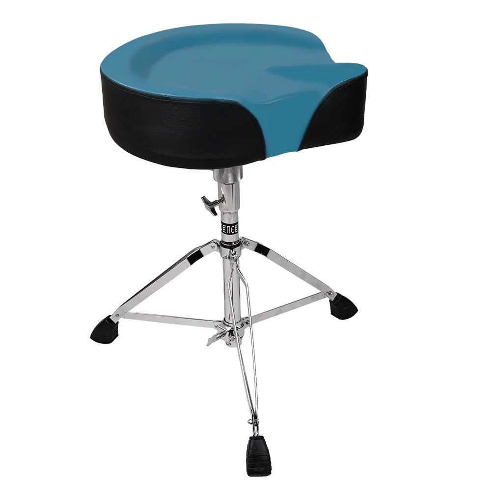 Kadence THRN-NK126 Touring Series Motorcycle Style Drum Throne | Memory Sponge Cushion | 360° Swivel Seat | Height Adjustable Chrome Base