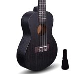 A 24" Mahogany Wood Black Concert Ukulele with Bag