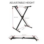 Heavy-Duty, Single X Piano Keyboard Stand with Locking Straps - Image 5
