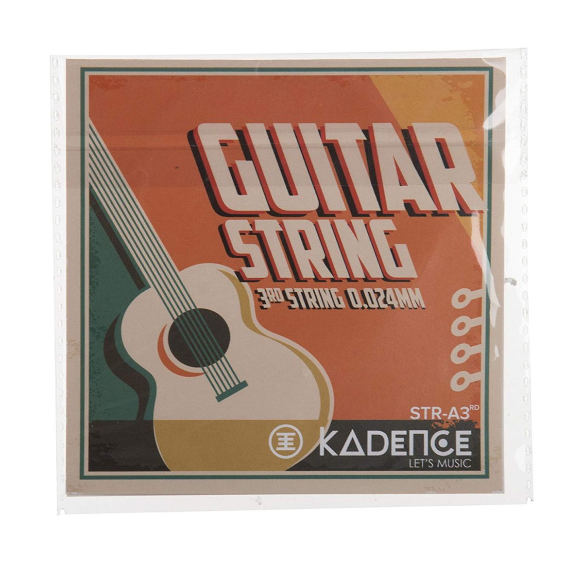 A Pack of a single 0.024mm 3rd G Guitar string with Kadence branding A Pack of a single 0.024mm 3rd G Guitar string with Kadence branding