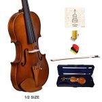 A 1/2 Solid Spruce Wood Violin with case