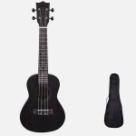 Kadence Ukulele 23" Concert Spring Summer Collection of Ukuleles (Raven Black) with Bag