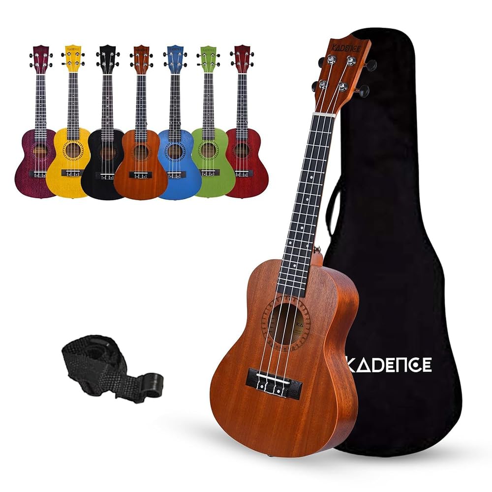 61qkRmnKXuL._SL1000_ Kadence Concert Ukulele 23 Inch – Cinnamon Brown, Fluorocarbon Strings, Matte Finish with Strap & Bag (Spring Summer Collection) - Image 1