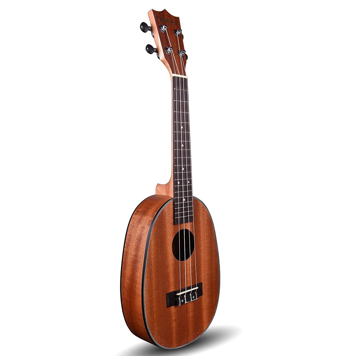 Brown Pineapple/Oval Shape Concert Size 24” Sapele Wood Ukulele with binding + a Free Ukulele Learning Course. - Image 3
