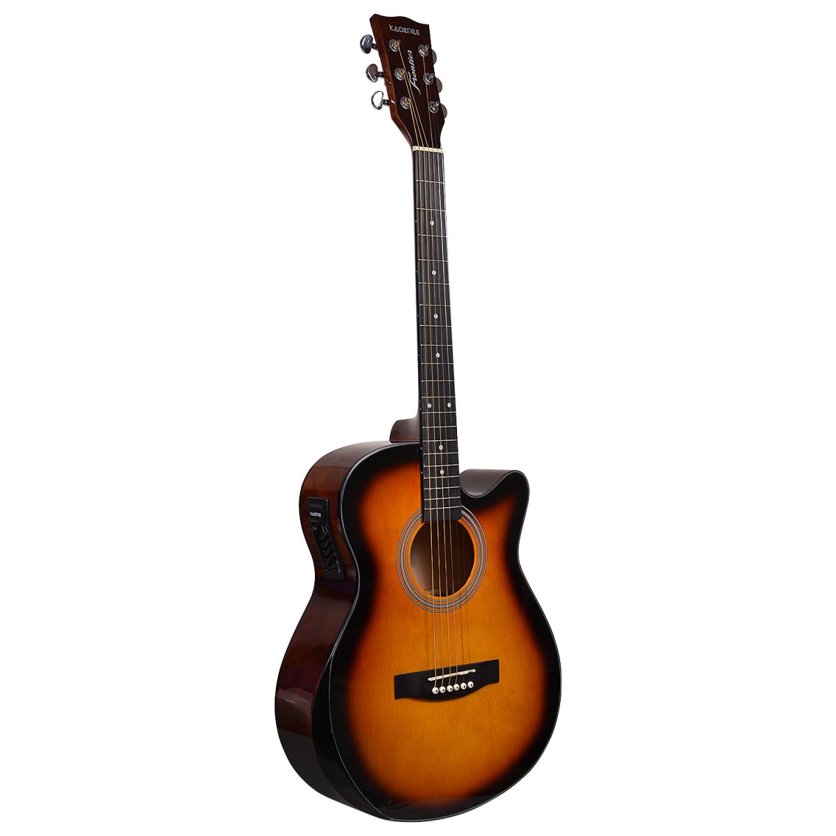 Frontier Series | Q10 Sunburst 40" Semi-Acoustic Guitar EQ (Hand Rest) with Combo + a Free Guitar Online Learning Course. - Image 2