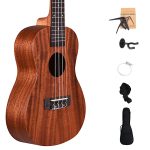 A Natural Mahogany wood concert ukulele with Super combo
