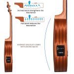 Kadence  Concert Ukulele 24Inch– Mahogany Wood  with Built-in Equalizer, Bag & Tuner - Image 5