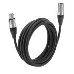 A black 3 pin XLR Male to Female Cable