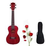 A Mulberry Red Ukulele With Red Rose for the perfect Valentine’s Gift