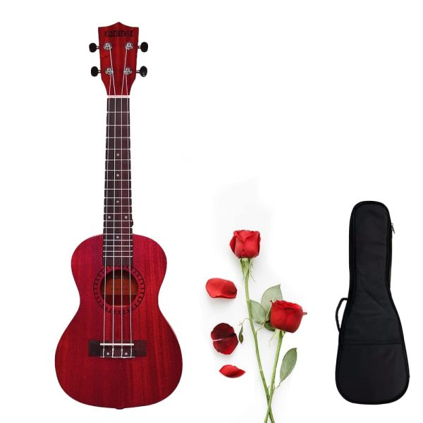 A Mulberry Red Ukulele With Red Rose for the perfect Valentine’s Gift