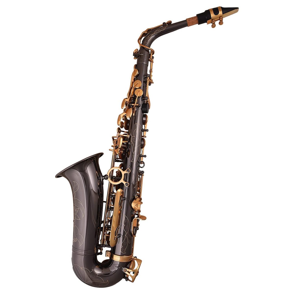 61z8gqFH+mL._SL1500_ Alto Black Gold Saxophone with Leather Case (KAD-SAX-KXB) - Image 4