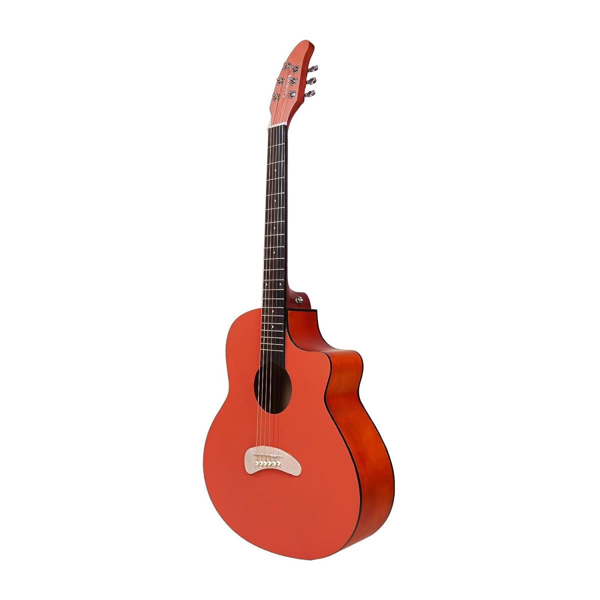 Acoustica Series | Gen-Z Pink Color Acoustic Guitar with Die Cast Keys and Bag + a Free Guitar Online Learning Course. - Image 4