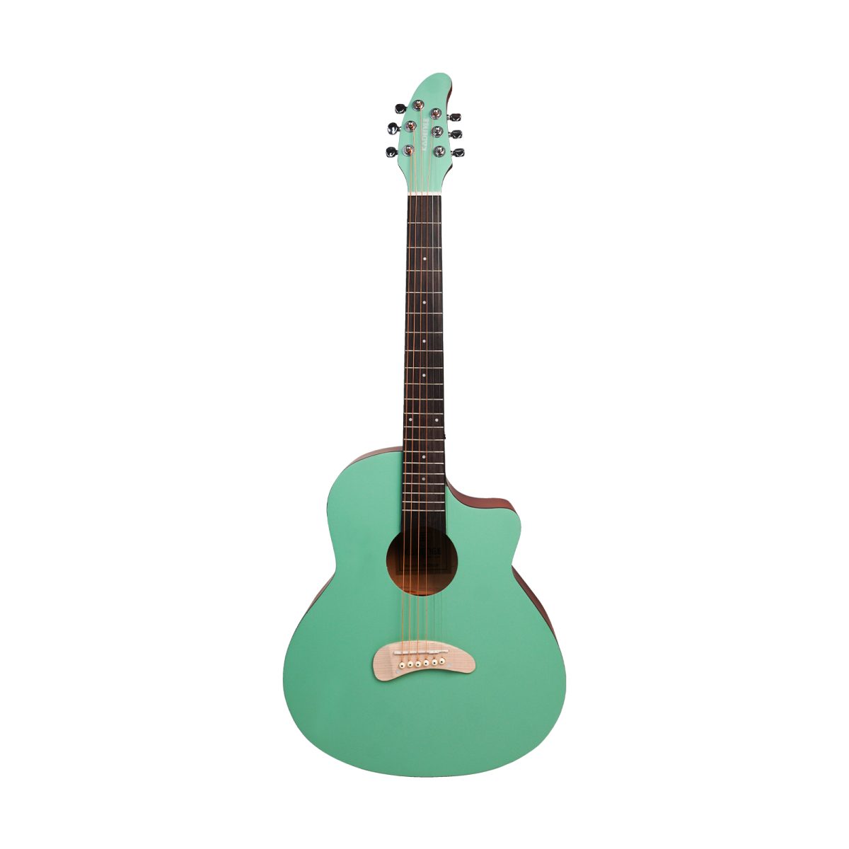 Acoustica Series | Gen-Z Cyan Green Color Acoustic Guitar with Die Cast Keys and Bag + a Free Guitar Online Learning Course. - Image 3