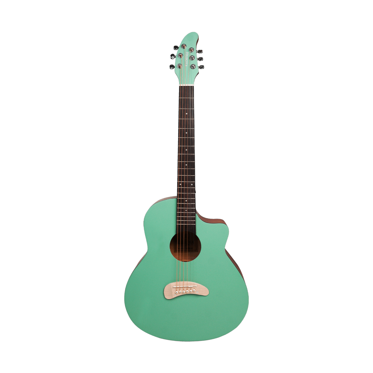 Acoustica Series | Gen-Z Cyan Green Color Acoustic Guitar with Die Cast Keys and Bag + a Free Guitar Online Learning Course. - Image 4