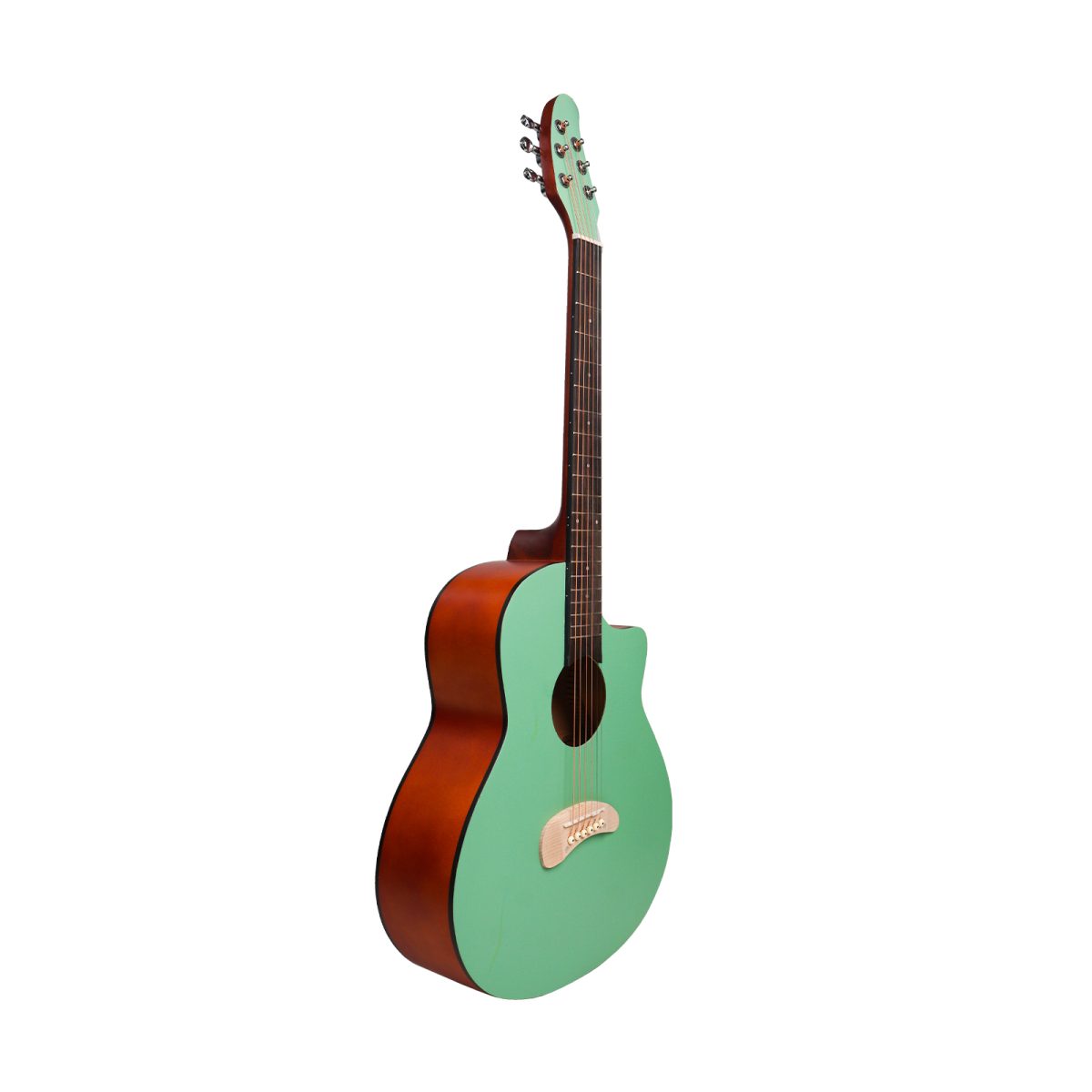 Acoustica Series | Gen-Z Cyan Green Color Acoustic Guitar with Die Cast Keys and Bag + a Free Guitar Online Learning Course. - Image 8