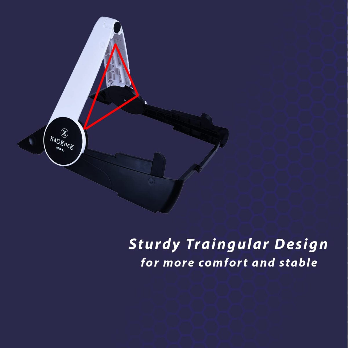 Kadence Travel Guitar Stand, Acoustic Electric Guitar Floor Stand, A Frame Foldable Lightweight Guitar Holder Adjustable for Bass, Cello, Mandolin, Banjo, Ukulele (Foldable Guitar Stand) - Image 2