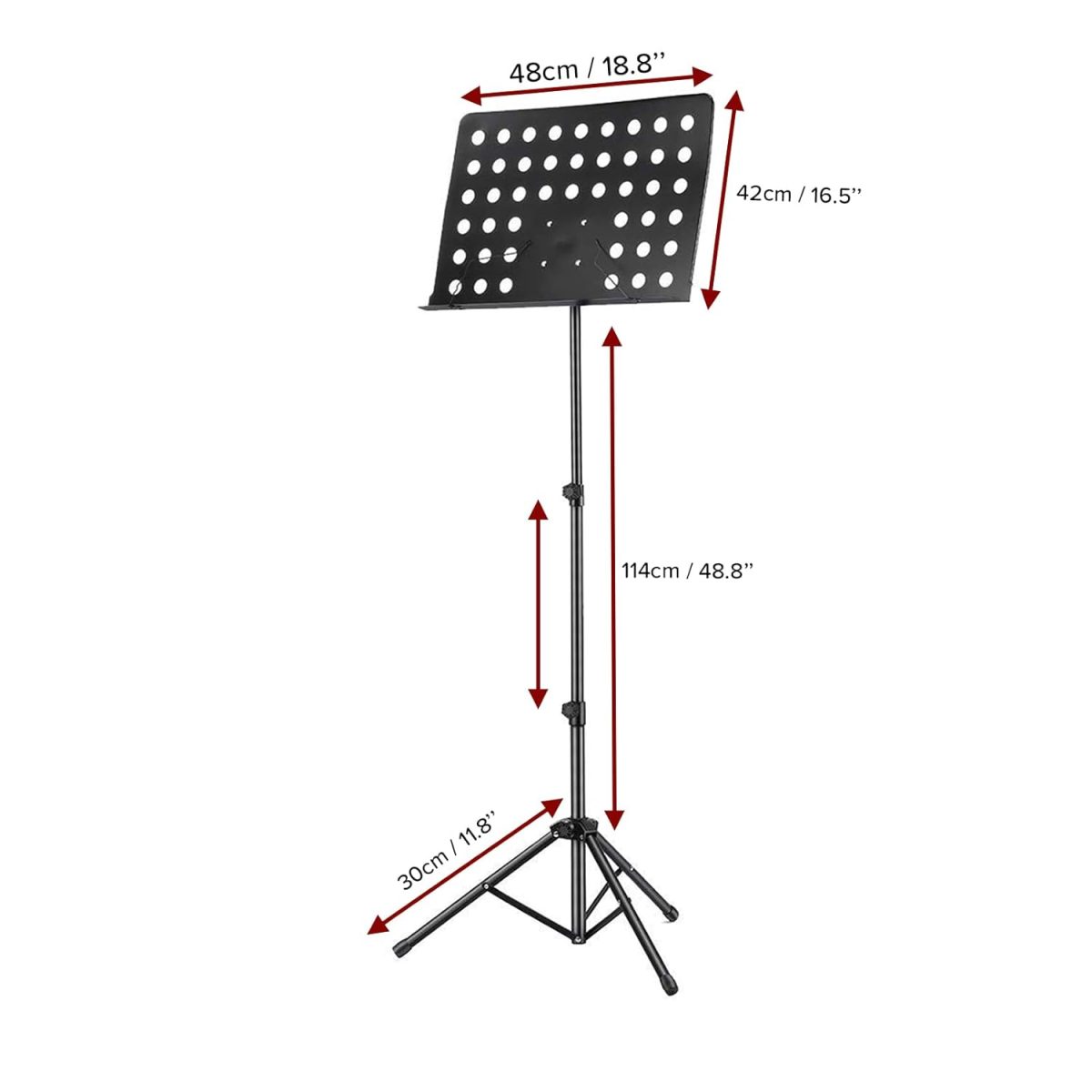 Kadence Height & Angle Adjustable Orchestral Stand Conductor Sheet Stand and Music Sheet Clip Holder, Notation Stand Black (NK09) - Image 3