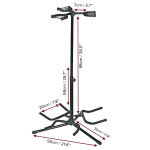 Kadence GSTD 3-in-1 Multi Guitar Stand | Heavy-Duty Metal Frame | Neck Locking System with Foam Protection | Holds 3 Guitars | Tripod Base with Anti-Slip Feet | Ideal for Acoustic, Electric & Bass Guitars - Image 4