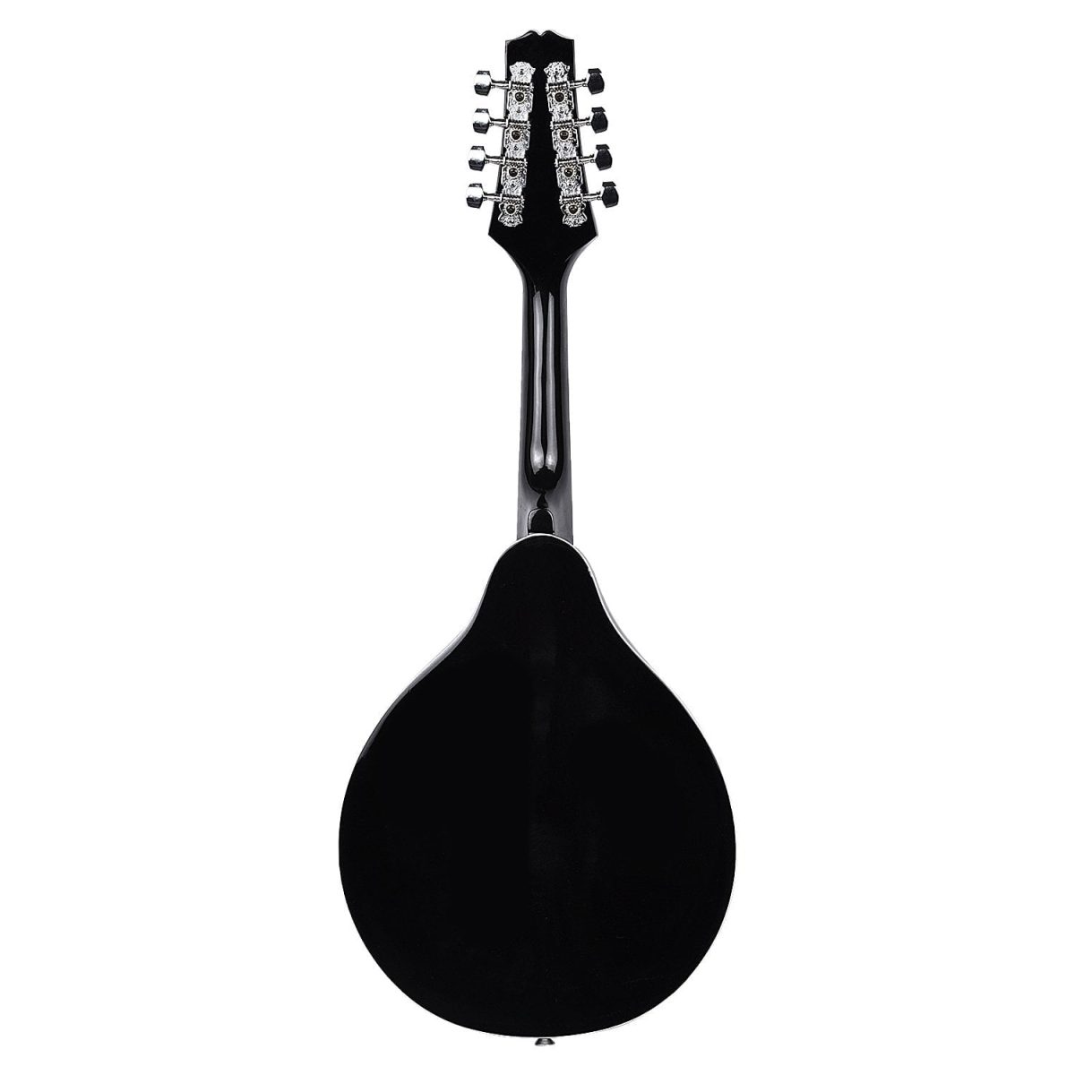 8 strin black mandolin back view