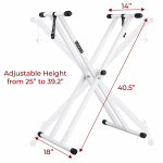 Kadence NK13WH Jamming Series 3kg Double-X Keyboard Stand | Heavy-Duty Frame & Secure Locking Clutch | Dual-Braced X Design | Ideal for Stage Performance & Jamming - Image 3