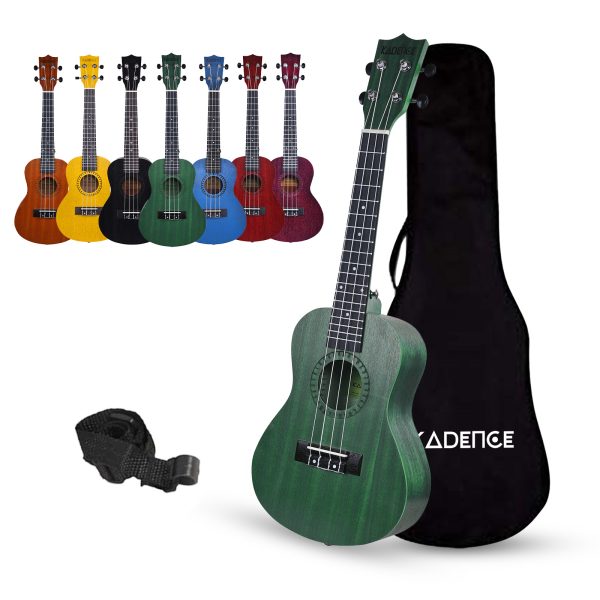 Kadence Ukulele 23" Concert Technology Wood Avacado Green with Bag and Strap (Green)…