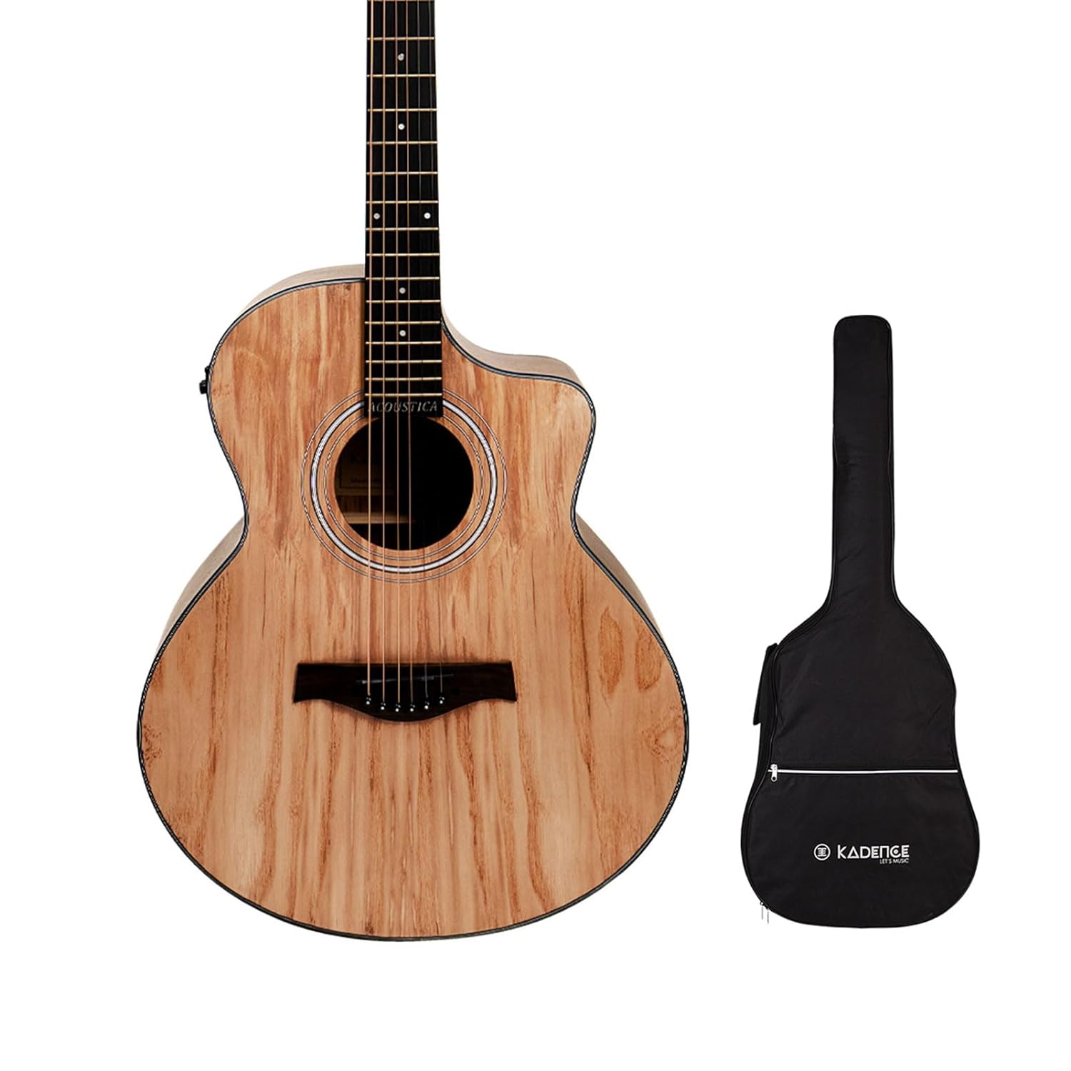 Buy Kadence Acoustica Guitar 36” Ash Wood with Inbuilt Tuner.