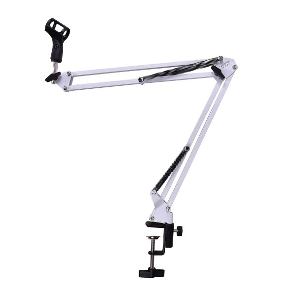 Kadence Microphone Suspension Boom Scissor Arm Stand (White)