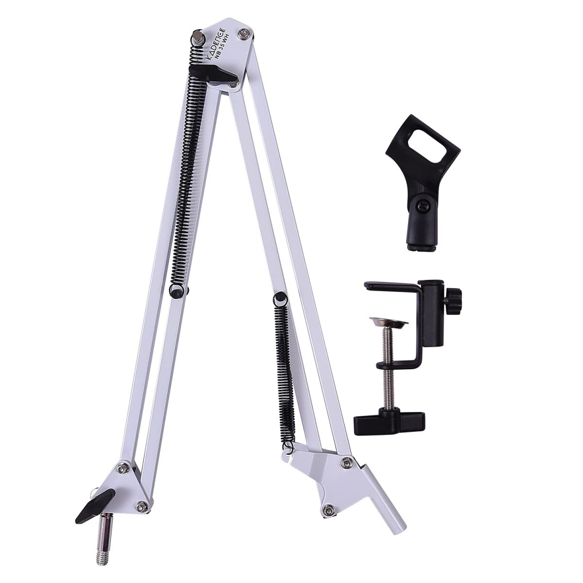 Kadence Microphone Suspension Boom Scissor Arm Stand (White) - Image 3