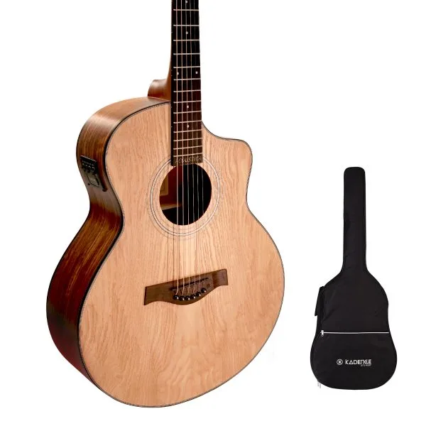 A Beige Coloured Linden Wood-Rosewood Acoustic Guitar