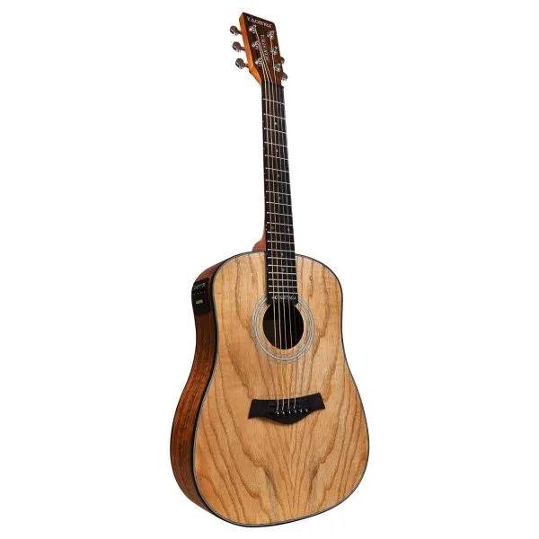 Acoustic-Electric Travel Guitar with Pickup and Inbuilt Tuner (A06: 34")