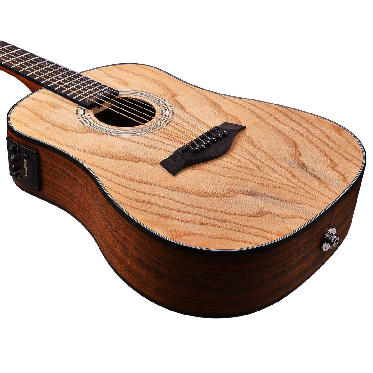 Acoustic-Electric Travel Guitar with Pickup and Inbuilt Tuner (A06: 34") - Image 3