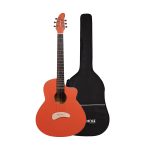 Acoustica Series | Gen-Z Pink Color Acoustic Guitar with Die Cast Keys and Bag + a Free Guitar Online Learning Course.