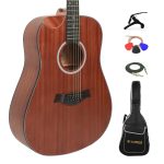Slowhand Series | Mahogany Wood Left Handed 40" Semi Acoustic Guitar with Combo + a Free Guitar Learning Course. (SHL03-C)