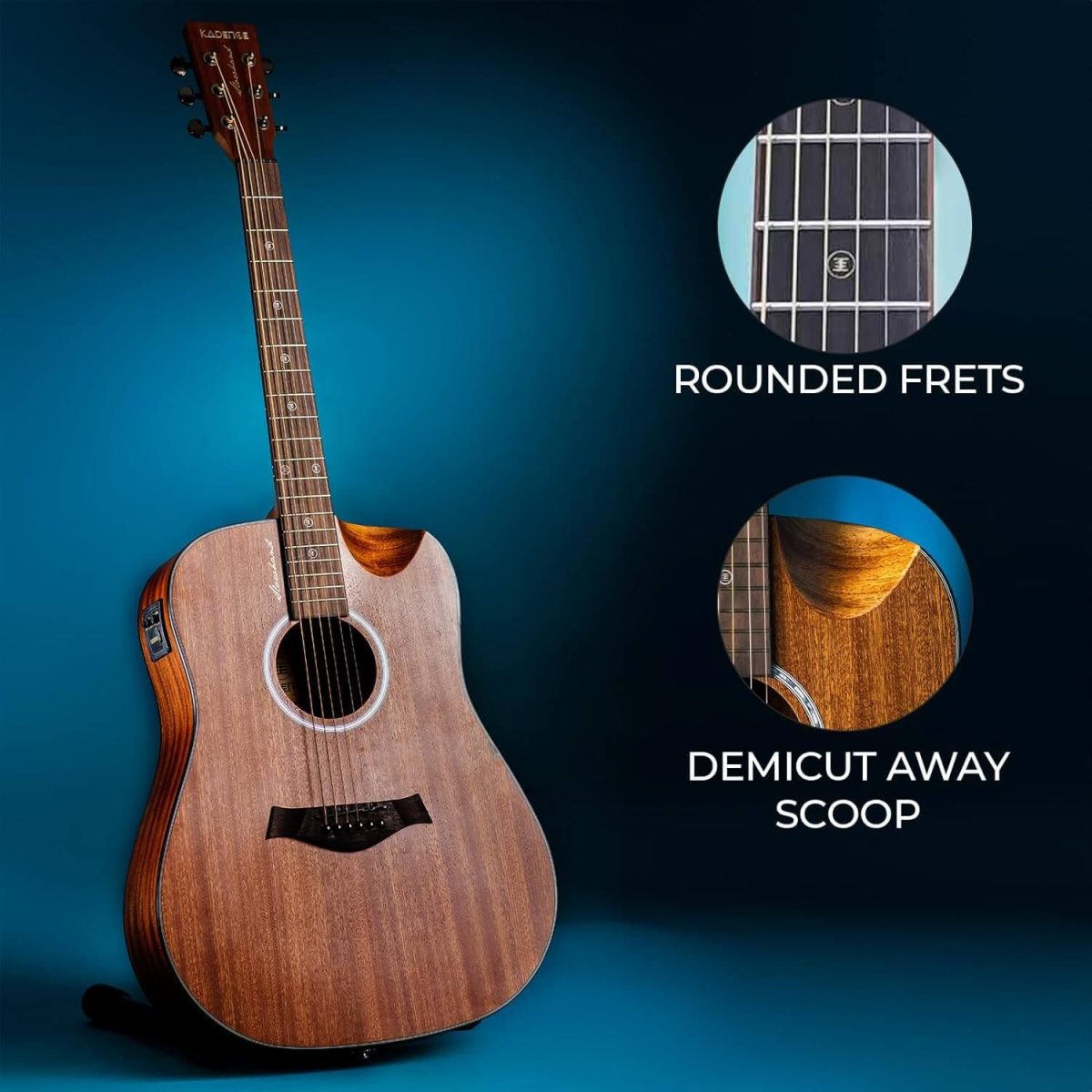 Slowhand Series | Mahogany Wood 41" Semi Acoustic Guitar With Super Combo + a Free Guitar Learning Course. (SH-03-C) - Image 3