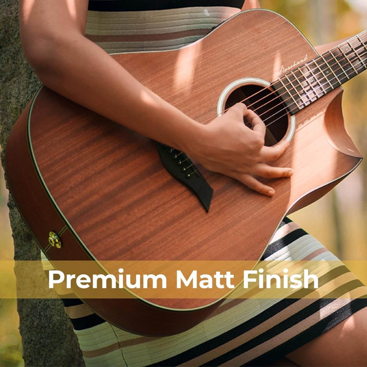 Slowhand Series | Mahogany Wood 41" Semi Acoustic Guitar With Super Combo + a Free Guitar Learning Course. (SH-03-C) - Image 5