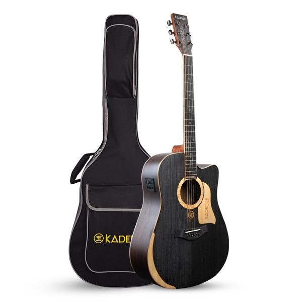 Acoustica Series | Solid Cedar Wood Semi Acoustic 41" Guitar with Bag (A-1002) + a Free Online Guitar Learning Course.