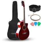 Frontier Series 40-inch Brown Grand Auditorium Cutaway Acoustic Guitar Combo Kit, Includes a Free Online Guitar Course