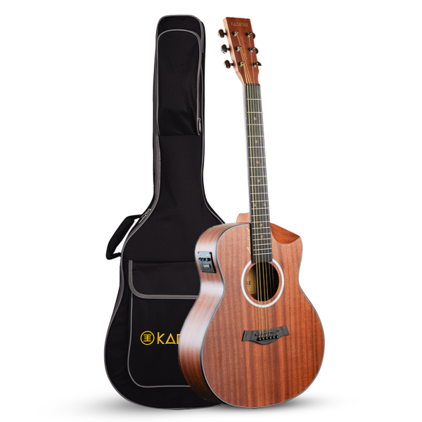 Slowhand Series | Mahogany Wood 38" Semi Acoustic Guitar + a Free Guitar Learning Course. (SHM-03)
