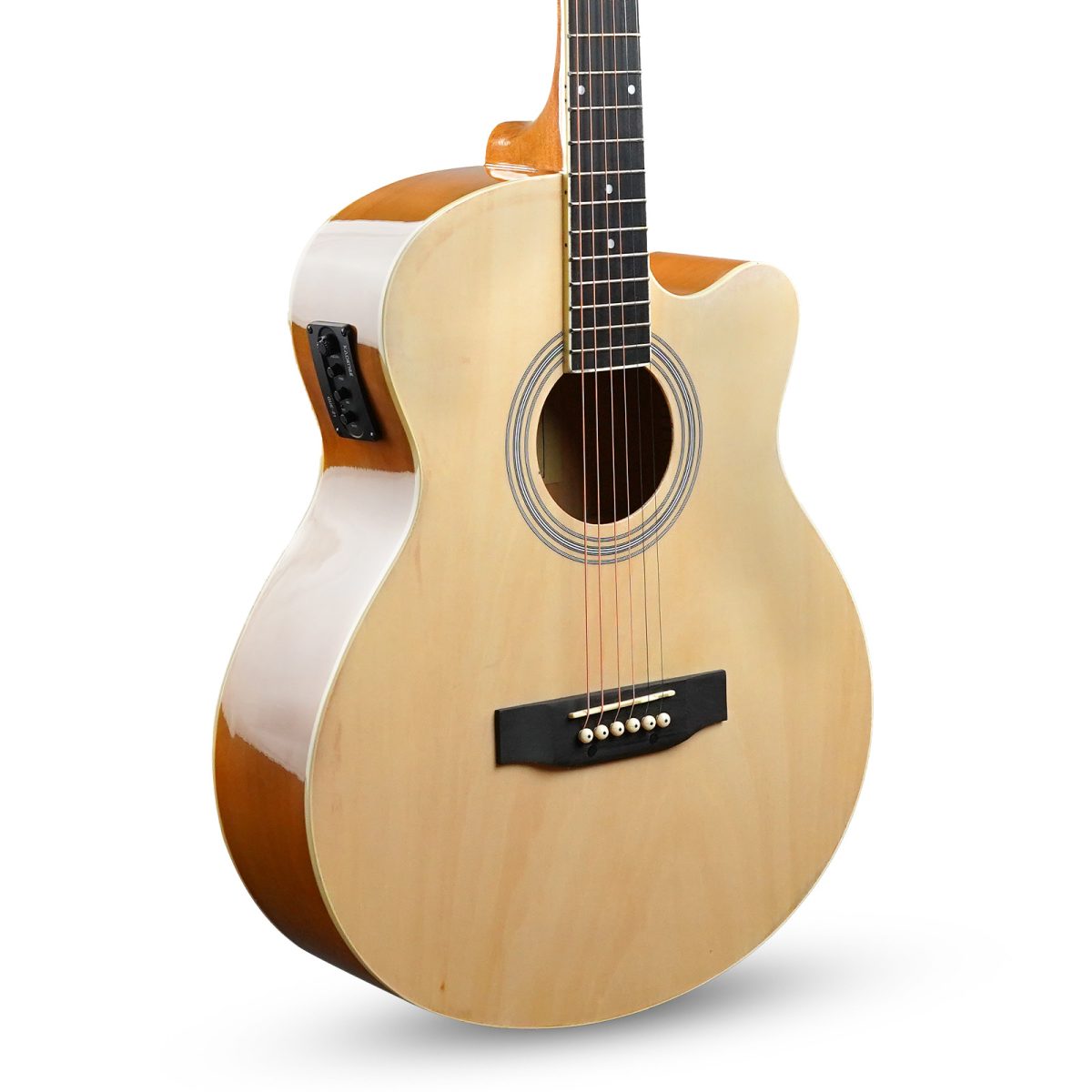 Kadence FNTR-NATEQ Frontier 40" Electro Acoustic Guitar | Grand Auditorium Cutaway | Comes with Bag, Set Of Strings, Strap, Picks | EQ - Image 4