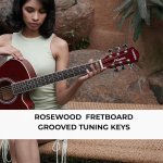 Frontier Series 40-inch Brown Grand Auditorium Cutaway Acoustic Guitar Combo Kit, Includes a Free Online Guitar Course - Image 4