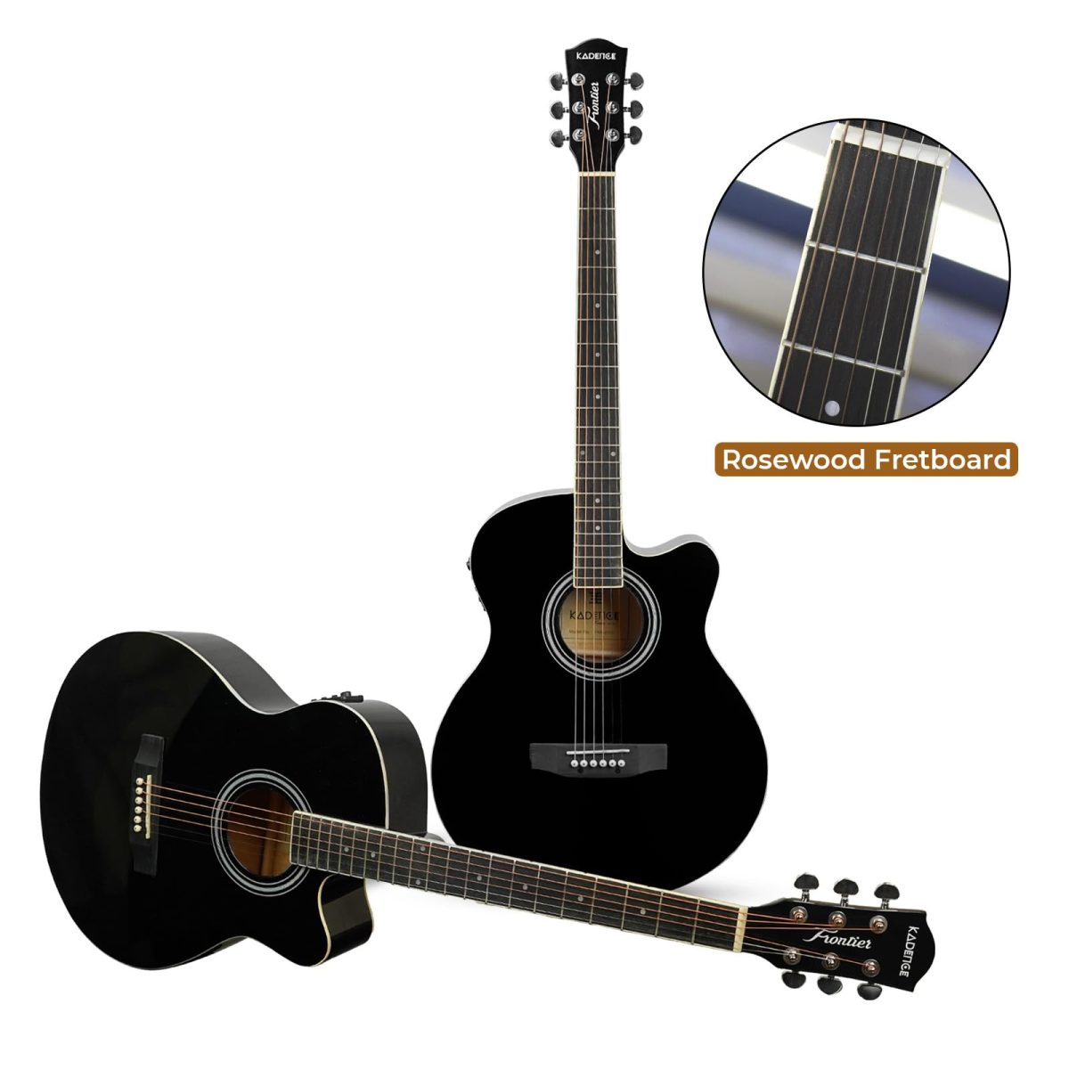 Frontier eq5 Frontier Series | Black 40" Semi Acoustic EQ Guitar with Combo + a Free Guitar Online Learning Course. - Image 5