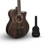 Acoustica Series | Black Ash Wood Acoustic Guitar with Bag and Truss Rod + a Free Guitar Online Learning Course. (A06)
