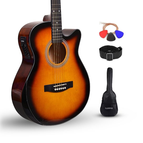 Frontier Series | Q10 Sunburst 40" Semi-Acoustic Guitar EQ (Hand Rest) with Combo + a Free Guitar Online Learning Course.