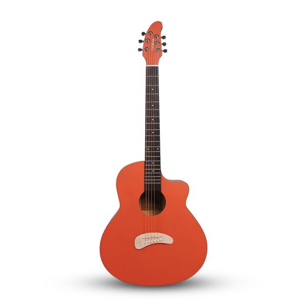 Acoustica Series | Gen-Z Pink Color Acoustic Guitar with Die Cast Keys and Bag + a Free Guitar Online Learning Course.