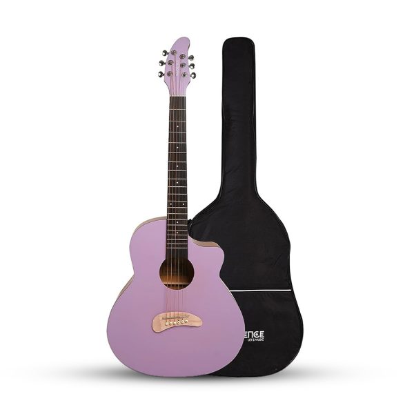 Acoustica Series | Gen-Z Lavender Color Acoustic Guitar with Bag + a Free Guitar Online Learning Course.