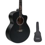 a Spruce & Rosewood Black Acoustic Guitar