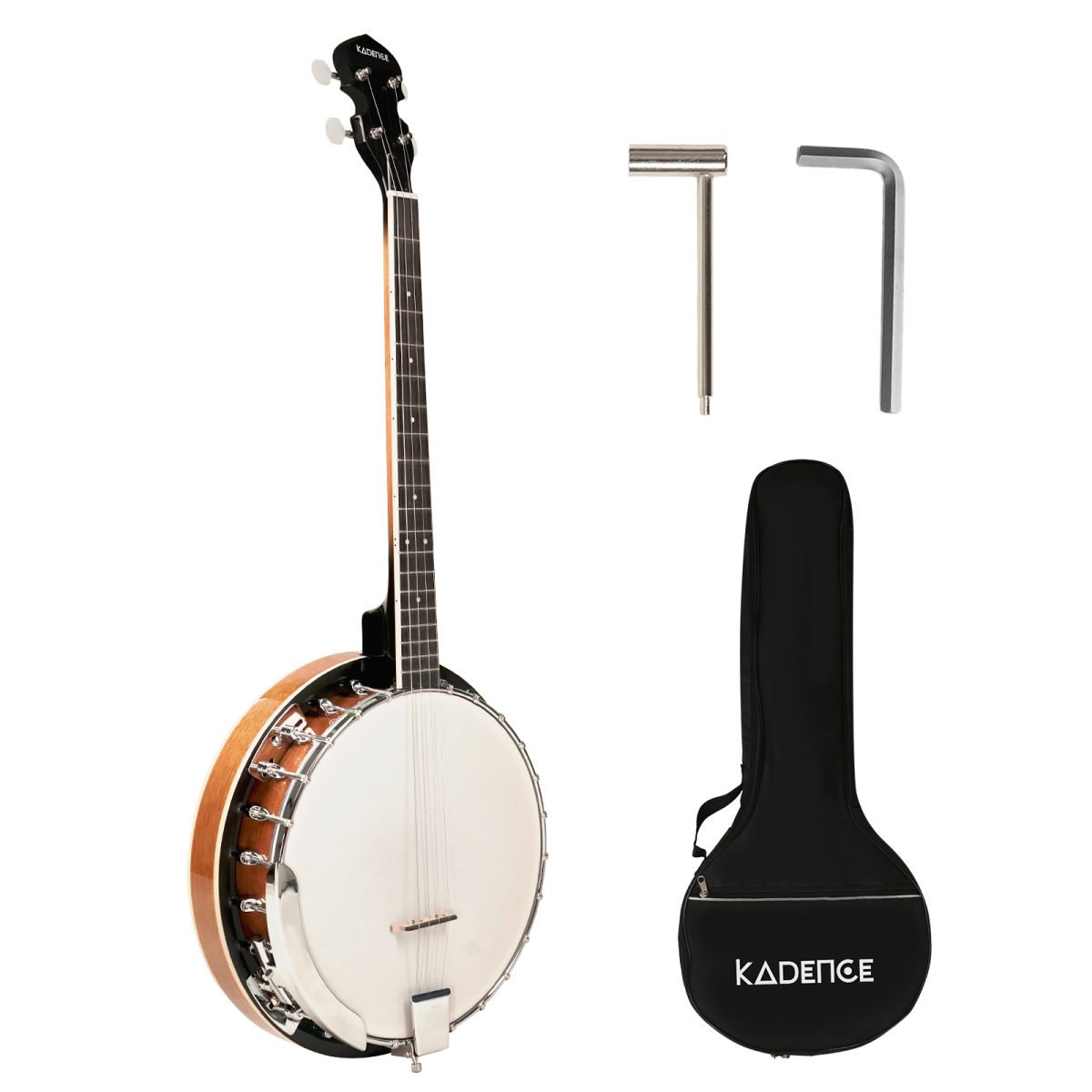 a wooden 34" 4 String Banjo Set a wooden 34" 4 String Banjo Set